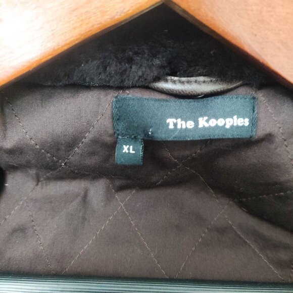 The Kooples Aviator Leather Bomber Jacket with Detachable Fur Collar in Brown XL - Picture 8 of 8